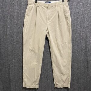 Vintage Polo Ralph Lauren Hammond Pants Men 34x30 Khaki Pleated Cuffed Chino 90s